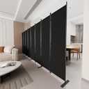 C-Hopetree 8 Panels Room Divider, 6 Ft Tall Indoor Folding Privacy Screen, Portable Partition Separator, Freestanding Separation Temporary Wall for Office, Bedroom, 160" W X 71" H, Black