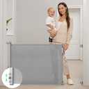 Retractable Baby Gate, Momcozy Mesh Baby Gate or Mesh Dog Gate, 33" Tall,Extends up to 71" Wide, Child Safety Gate for Doorways, Stairs, Hallways, Indoor/Outdoor (Gray)