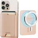 4 x magsafe wallet magnetic for iphone,mag-safe wallet magnetic phone,Fit 3 Cards holder for iphone 17/16/15/14/13/12/pro max Series (fast Rose gold)