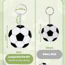 Taiyin 18 Pack Large Size Soccer Acrylic Keychain Bulk with 1 Black Marker for DIY Sublimation Vinyl Sticker DIY Craft for Personalized Soccer Party Favor Gift Fillers Bag Team Gift Birthday Ornament