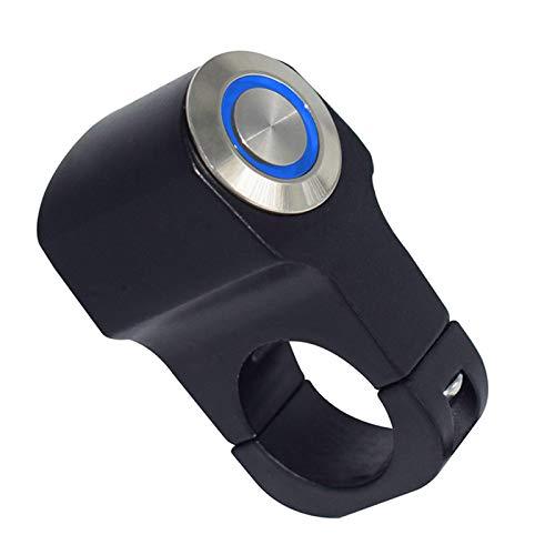 7/8" Motorcycle Handlebar Mount Switches Motorbike Handle Bar Control Stater Horn Switch 12V Start Switch Button Momentary Action, Blue Light