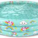 Jasonwell Inflatable Baby Kiddie Pool - Toddler Pool Kids Paddling Baby Swimming Pools Blow Up Ball Pit Infant Wading Pools for Backyard Piscina Inflable para Nios (59in Unicorn)