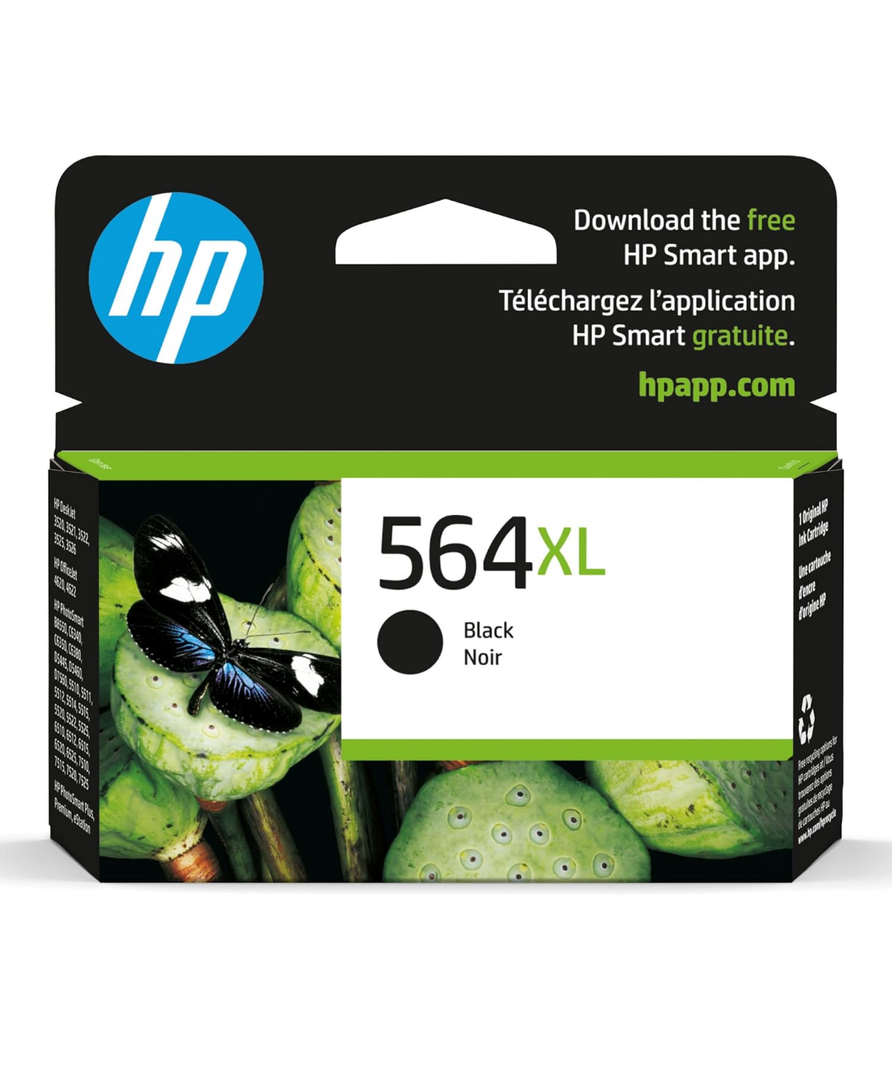 HP 564XL Black High-yield Ink | Works with DeskJet 3500; OfficeJet 4620; PhotoSmart B8550, C6300, D5400, D7560, 5510, 5520, 6510, 6520, 7510, 7520, Plus, Premium, eStation Series | CN684WN