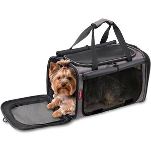 BurgeonNest Large Soft-Sided Cat Carrier for Cats up to 25 lbs, Grey