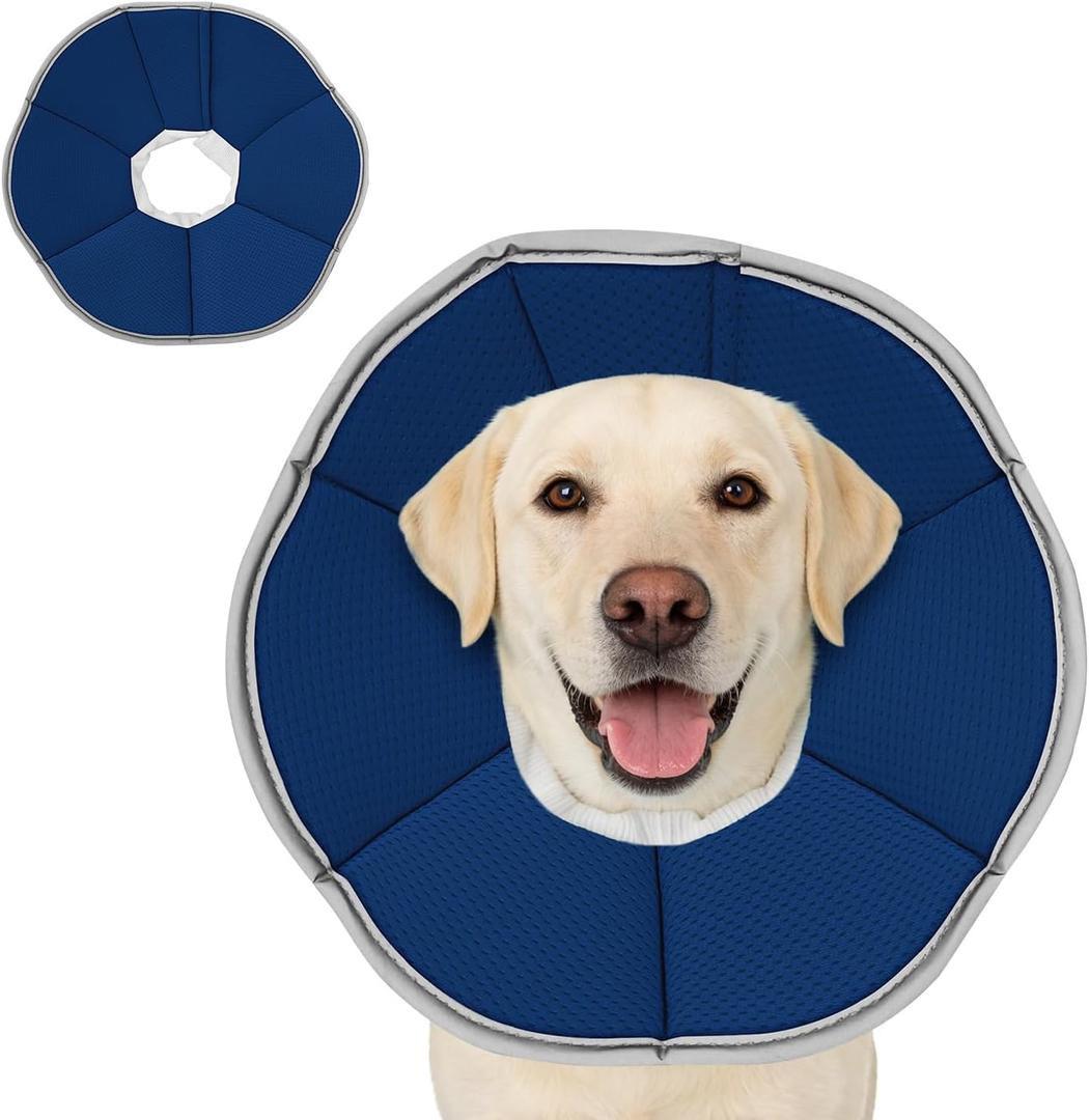 MAXFUT Dog Cone Collar,Soft Cone for Dogs to Stop Licking After Surgery,Non Inflatable Dog Donut Cone (Blue, XL) (Blue, XL)