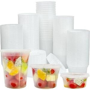 YehTrum [80 Combo Sets] Food Storage Containers with Lids, 8oz, 16oz, 32oz Plastic Deli Containers with Lids Freezer Storage Containers, BPA Free Leakproof, Microwave | Dishwasher | Freezer Safe