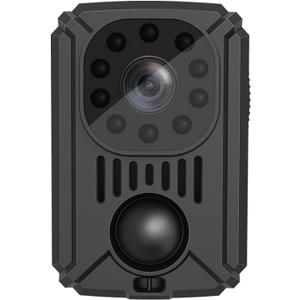 Andoer 1080P HD Body Mounted Camera Portable Video Recorder Hidden Camera with Auto Night Vision Large Battery Capacity 120Wide Angle with Back Clip Bracket Base