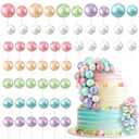 108 Pcs Balls Cake Topper DIY Cupcake Insert Foam Balloons for Cake Baking Wedding Anniversary Birthday Decoration, (Gold, Yellow, Green, White, Blue, Purple, Multi Sizes)