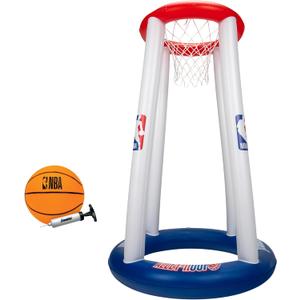 Franklin Sports NBA Alley-Hoop Kids Inflatable Toy Basketball Hoop Set - Indoor + Outdoor Mini Inflatable Hoop + Basketball Set for Kids Ages 3+ - Boys + Girls Basketball Toy - 48" Inches