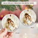 3 x Nativity Christmas Ornament 2025 - Joy to The World Round Ceramic Ornament for Xmas Decor - Holy Family with Baby Jesus Religious Ornaments - Catholic Christian Gift for Family & Friends