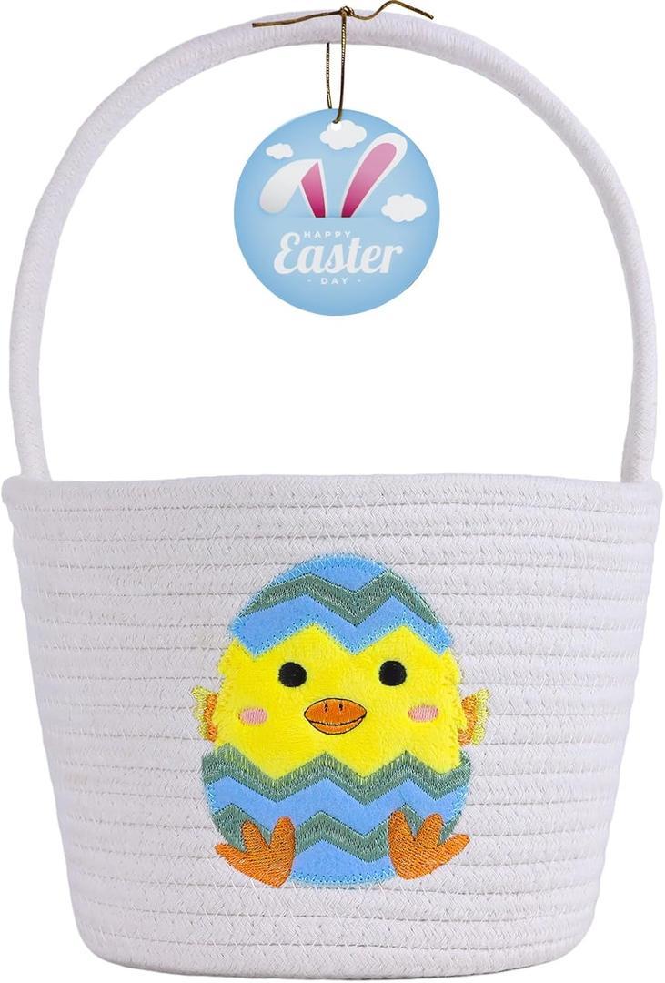 Easter Basket, Easter Basket Essentials Baskets for Kids, Empty Bunny Egg Baskets for Boys, Girls, Toddler, Babies, Infant Gifts Basket Chick