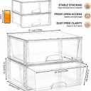 Clear Stackable Storage Drawers 4 Pack 5.7in Organizer Plastic Bins