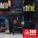 Garage Stool, Adjustable Height Swivel Work Mechanic Shop Stool with Backrest, Pneumatic Shop Chair for Home, Workshop, 300 LBS Capacity, 360 Rotation, Heavy Duty, Black