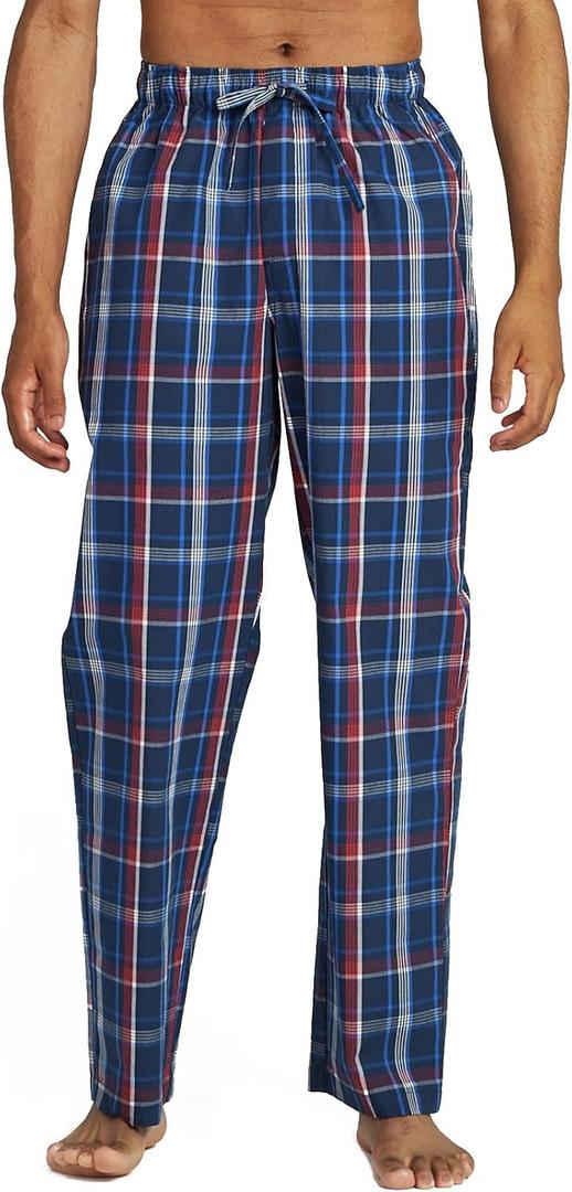 LAPASA Men's 100% Cotton Woven Plaid Pajama Pants Lounge Sleepwear Pj Lightweight Bottoms Soft Drawstring and Pockets M38