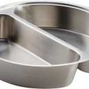 Winco Round Divided Food Pan, Stainless Steel Medium