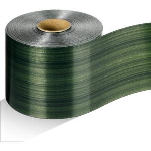 Syhood Outdoor Ribbon Poly Satin Ribbon Floral Craft Decoration Aspidistra Leaf Riband Easter Holiday Outdoor Decorating(4 Inch X 100 Yards,Dark Green)