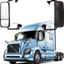 Door Mirror Assembly with Arm Fit For Volvo VNL 2004-2017,Truck Door Mirror Heated Chrome Housing Driver Side (Painted, Right)