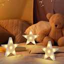 clothmile 2 PCS LED Night Light LED White Star Night Light Can Be Hung on The Wall Kids Room Light, Suitable for Birthday Party Holiday Decoration Baby Room Nursery Decoration