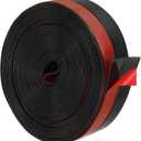 PATIKIL Silicone Seal Strip, 33 ft x 1-3/8" Width Self Adhesive Door Draft Stopper Weather Stripping Tape for Gap, Door Under Bottom, Sliding Door, Shower Glass Gaps, Black