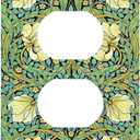Outlet Covers William Morris Vintage Floral Yellow Flowers Green Leaf 1 Gang Duplex Wall Plate Decorative Switch Plates Electrical Receptacle Faceplate Light Switch Cover for Bedroom Decor