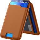 for MagSafe Wallet with Apple Find My,Strongest Magnetic 9 Cards Holder& Includes Magnetic Plate for All iPhones, Adjustable Stand, RFID Blocking for iPhone 17/16/15/14/13/12 Series (brown)