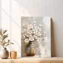 ZYGARTEQ Rustic Farmhouse Flower Canvas Wall Art Vintage White Hydrangeas Wall Decor Pictures Country Muted Botanical Prints Floral Artwork for Bedroom Living Room Gallery Decoration 16x24in
