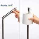 NearMoon Bath Toilet Paper Holder Stand- Modern Tissue Roll Holder Freestanding with Balanced Base, Rustproof Toilet Roll Holder for Bathroom/Kitchen Countertop (Brushed Nickel, Stainless Steel Base)