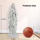 VChymm Virgin Mary Praying Statue 31.49 Inch Tall Outdoor Garden Religious Garden Statue Mary Statue Outdoor Yard Patio Deck Home Entryway Hallway Sculpture Magnesium Oxide Stone White Virgin Mary, 12.2" x 8.2" x 31.49"