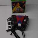 Kids Accordion, 17 Key Mini Accordion Instrument with Retractable Leather Strap for Children Beginners