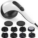 Body Sculpting Machine - 7-Speed 8-Head Electric Cellulite Massage & Lymphatic Drainage Device with Lipo Roller, Handheld Full-Body Massager Vibra for Belly, Butt, Arms, Legs, Home Use(White)