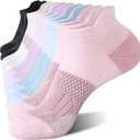 FITRELL 5-6 Pairs Ankle Running Socks for Women Athletic Cushioned Low Cut Tab Sports Socks (Medium)