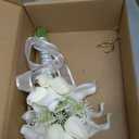 Tulips Calla Lily Artificial Flowers | Real Touch |Bridal Bouquet | Wedding Bouquet Home Dcor Party (White) (White 1 Bouquet)