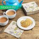 Table Kind 100 x Soft Recycled Floral Napkins Wildflower Soft Paper Napkins Pretty Wild Flower Serviettes for Spring Eco Friendly, Everyday & Compostable Weddings, Tea Party, Birthday Natural Kraft