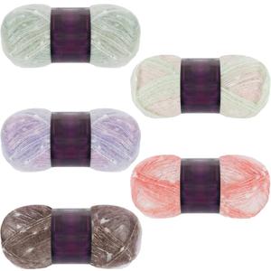 5 Pcs Glow in The Dark Yarn, DIY Glow Yarn, Mohair Yarn, Gradient Yarn, Glow Crochet Yarn, Crochet Yarn for Crocheting, Yarn for DIY Art, Knitting, Crocheting, Crafts, 50g/Reel