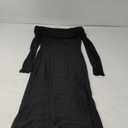 REORIA Women Off Shoulder Long Sleeve Dress Elegant Sexy Stretch Mesh Double Lined Slim Trendy Long Dresses Small