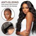 2 Pcs Wig Grip Cap for Women, 4X5 Transparent Lace for Lace Front Wigs, Non Slip Wig Cap with Adjustable Grip Band Make Your Wigs Be Glueless(Brown)