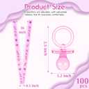 100 Pieces Baby Shower Pacifiers Necklace, Cute Acrylic Pacifier Necklaces for Chupones para Baby Shower Games Charm, Party Favors, Decorations DIY, Gender Reveal Table Scatter(Pink)