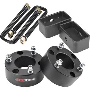 3.5" Front and 3" Rear Leveling Lift Kits for 2007-2024 Chevy Silverado 1500 GMC Sierra 1500, 3.5'' Front Strut Spacers and 3'' Rear Leveling kit, Black Suspension Lift Kits