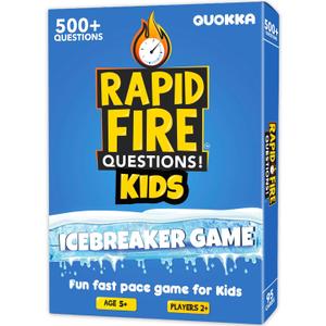 QUOKKA Kids Conversation Cards Game - Break The Ice Game for Kids and Families - Icebreaker Cards with 500+ Questions - Family Game for Kid 8-12 - Perfect for Family Games Night I Travel Version