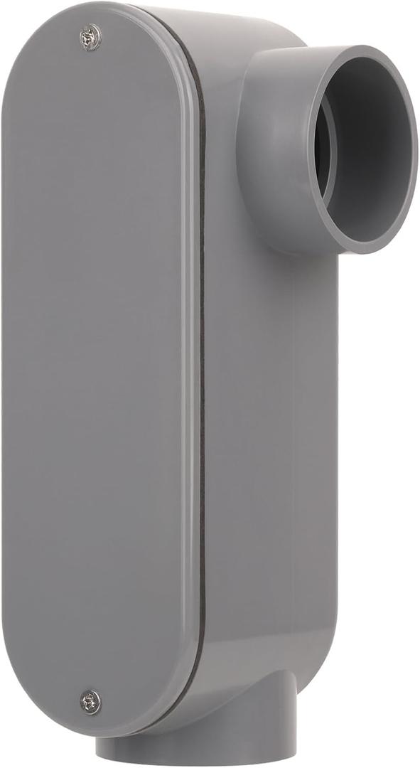 2 Inch Rigid PVC Conduit Body Type LL, Slip x Slip PVC Conduit Bodies LL Type with Cover and Gasket, Gray