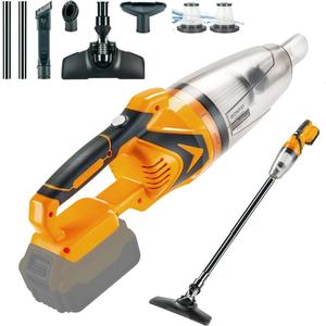 Cordless Vacuum Cleaner Handheld Stick Vacuum Cleaner 10kPa Powerful Suction 4 Different Heads for Home Pets Floor Car, Compatible with DEWALT 20V MAX Batteries (NO Battery)