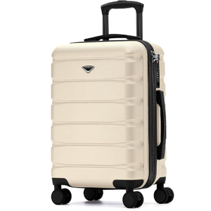 Carry On Suitcase Hardside TSA Lock & USB Port Silent Double Spinner Wheels Maximum Underseat Carry-On Bag For Virgin & South West Approved Airlines( 16.25x13.5x8" ,White )