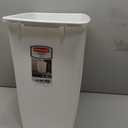 Rubbermaid Small Kitchen Bathroom Trash Can, 9 Gallons, White, Waste Basket for Under Counter/Kitchen/Office/Bedroom/Bathroom