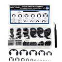 E Clip Circlip External Retaining Rings Assortment Kit, 1050PCS E Clips External Carbon Steel Rings and 1 PC Tweezers, Includes Sizes of M1.5-M22