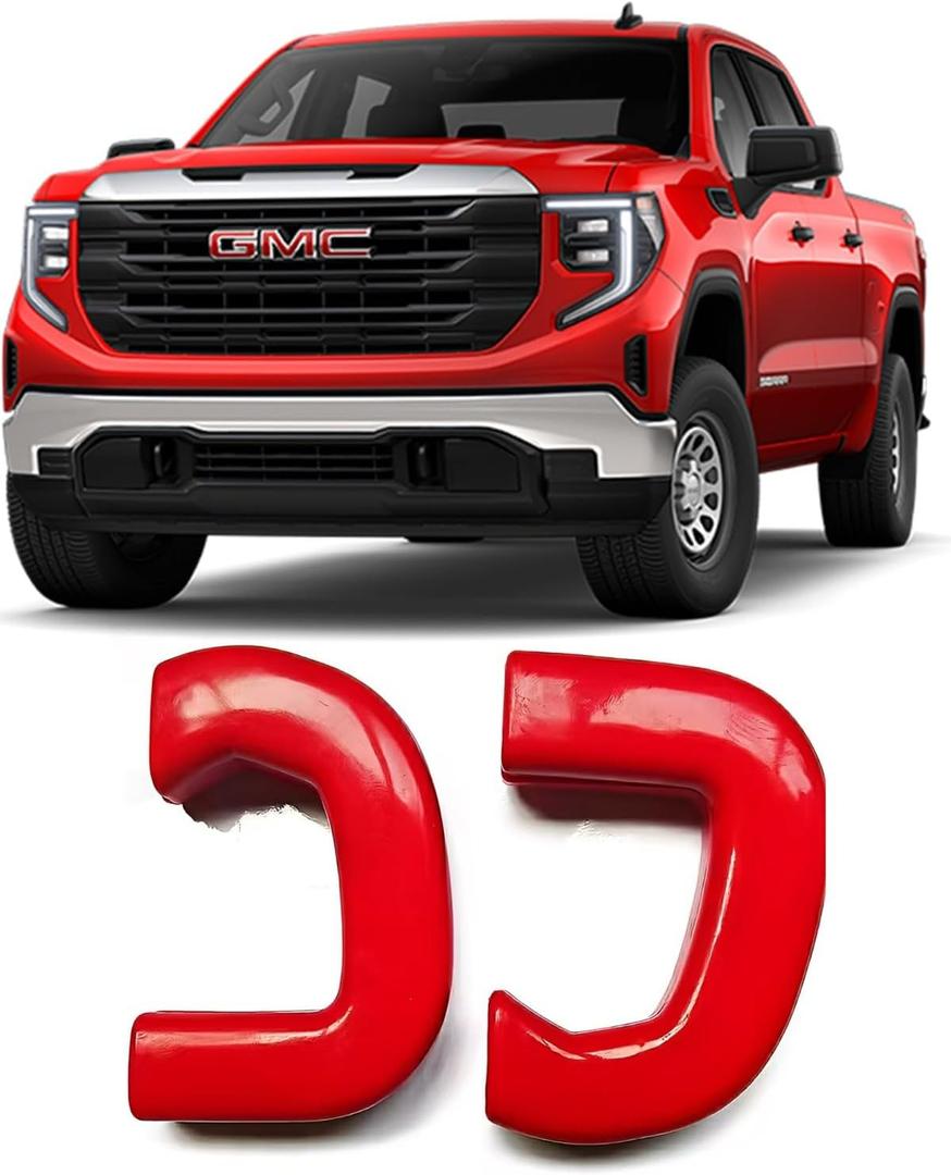 Tow Hook Covers for GMC Sierra 1500 2019-2026 Vertical Tow Hooks, Hitch Cover Front Customized Car Tow Hooks Compatible with GMC Sierra 1500 2019, 2020, 2021, 2022, 2023, 2024, 2025 Accessories (Red)