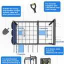 Garden Tool Organizer with Pegboard, Yard Tool Holder Standing for Garage Organization, Up to 30 Long-Handled/10 D-Handled Tools/Rake/Broom/Shovel/, with Side Storage Pocket