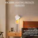 Modern Wall Lamp with Plug in Cord for Bedrooms Hallway Living Room, Indoor Contemporary Mounted Lighting Fixture,Nordic Bedside Rotatable Reading Lights, Up Down White Wooden Sconces with Switch