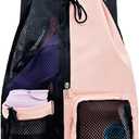 Mesh Beach Backpack with Wet Pocket Drawstring Pool Bag Waterproof Swimming Bag Gym Backpack for Men & Women (Pink)