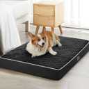 WNPETHOME Orthopedic Big Dog Beds Large Sized Dog, Waterproof Extra Large Dogs Bed with Removable Washable Cover, Multi-Needle Quilting Dogs Crate Bed black, 55"L x 42"W x 4"Th