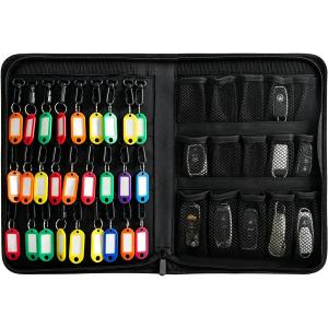 Sdstone Portable Zippered Key Case,Fireproof and Waterproof Key Organizer with 42 Key Hooks and Tags, Portable Key Binder,Key Storage for Real Estate Sales,Hotel Executives, Car Service
